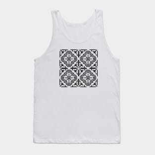 Portugal Tile Pattern Black and White Design Tank Top